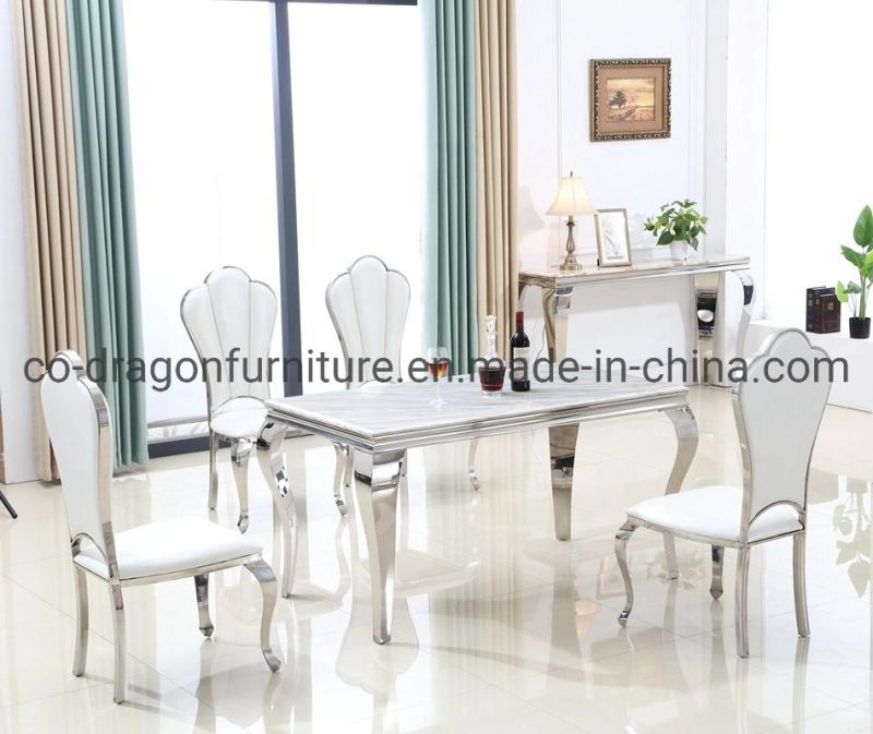 Luxury Minimalism Dining Table with Marble Top for Home Furniture