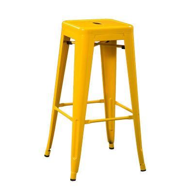 Metal Cafe Furniture Restaurant Bistro Rustic Vintage White Bar Industrial Stacking Stool