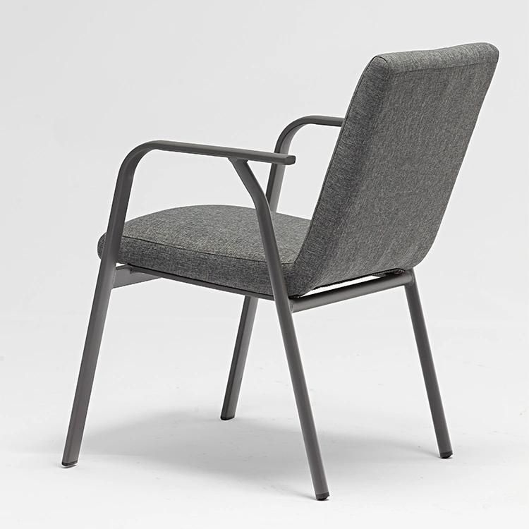 Foshan Outdoor Furniture Metal Fabric Dinging Arm Chairs Modern