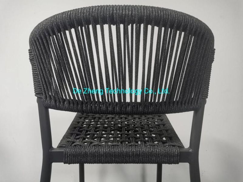 Modern Design Weaving Rope Rattan Outdoor Furniture Garden Chair and Dining Bar Chair Set