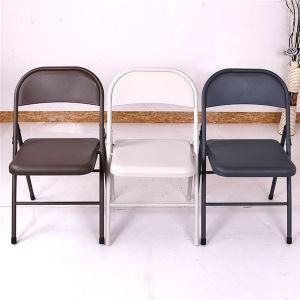 High Quality Black Metal Plate Seat and Back Fancy Folding Picnic Chairs