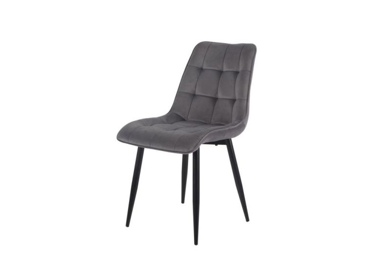 High Density Sponge Velvet Upholstered Dining Room Set Chrome Leg Good Quality Milano Dining Chair