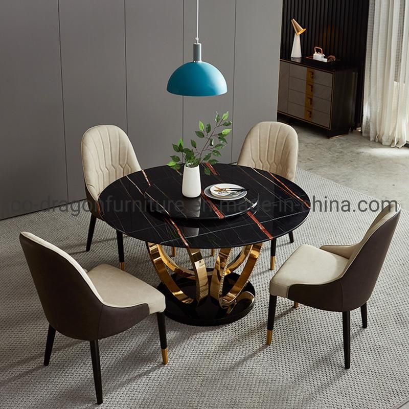 Modern Luxury Gold Stainless Steel Dining Table for Dining Furniture