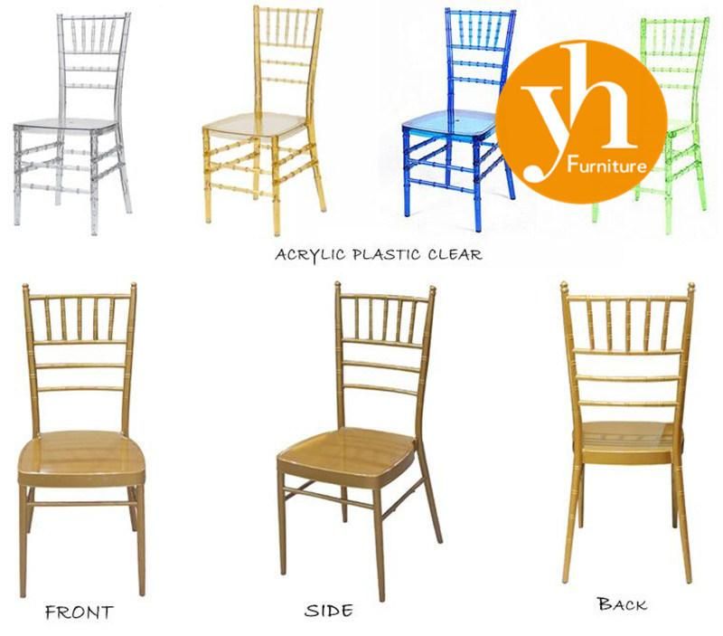 Commercial Furniture Resin Weeding Garden Tiffany Dining Chair Clear Acrylic Chiavari Chair