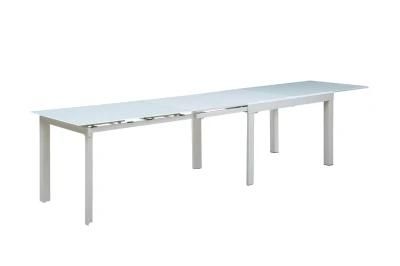 Customized Extension Glass Modern Dining Table