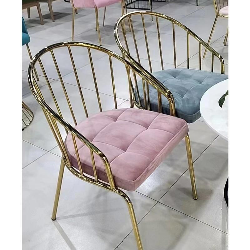 Nordic Cheap Indoor Home Furniture Stainless Steel Legs Leather Velvet Modern Dining Chair