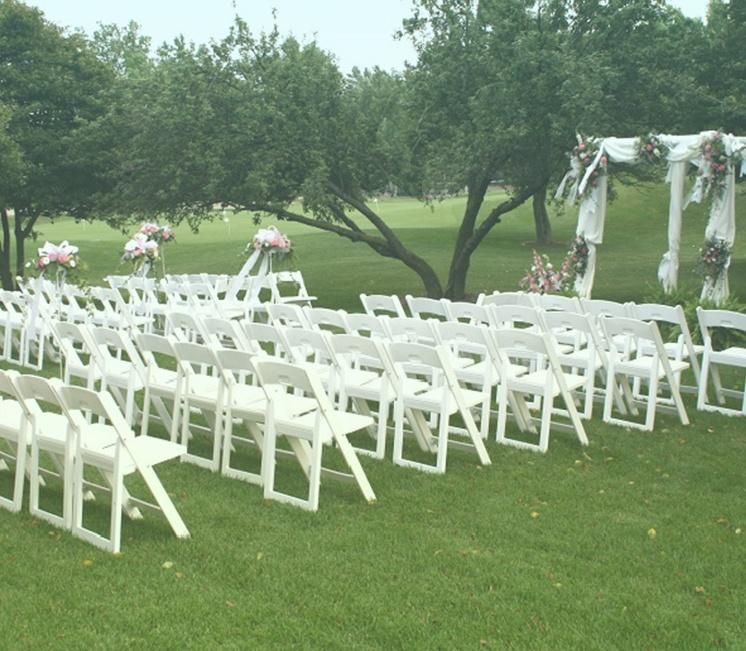 Pure White Solid Wood/ Resin Folding Chair for Outdoor Wedding