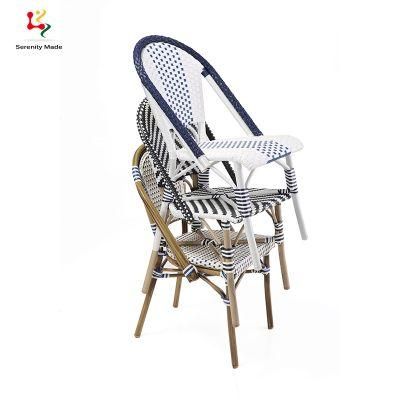 French Style Outdoor Wicker Rattan Bistro Chair for Restaurant