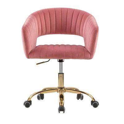 Pink Office Chair Home Office Chair, Velvet Office Chair Conference Chair, Brass Base Executive Chair Wholesale Fancy Chairs