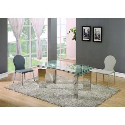 Factory Extension Modern Restaurant Glass Dining Table