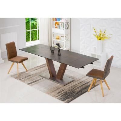 Customized Extension Solid Wood Modern Dining Table