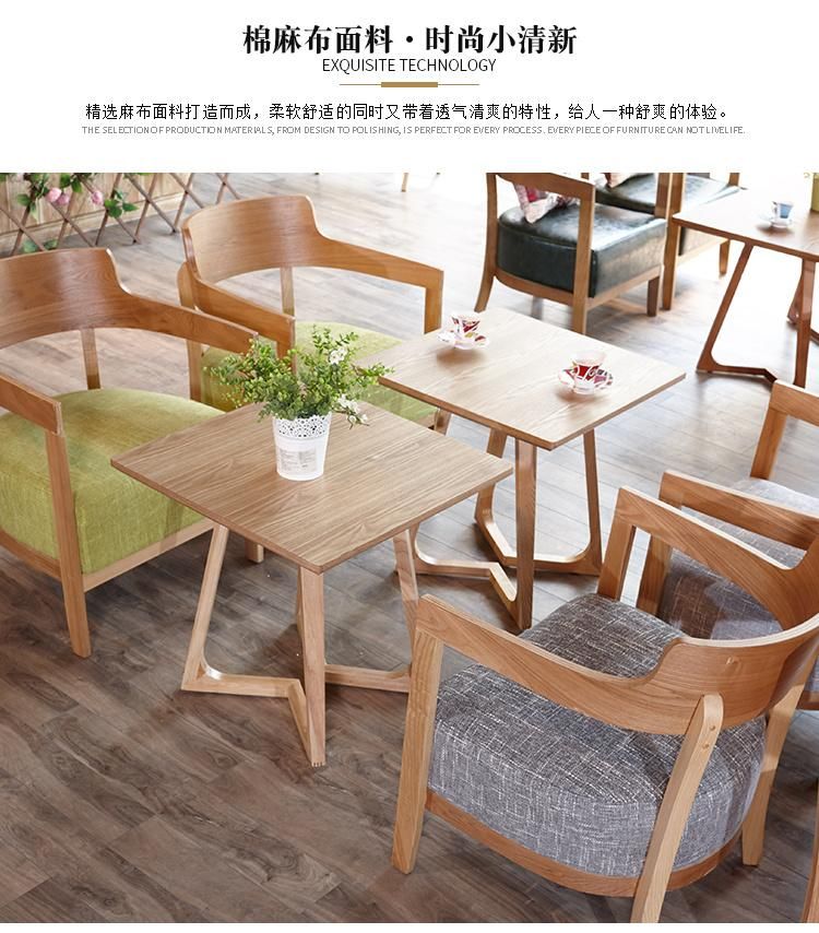 Round or Square Shaped Wood Western Restaurant Furniture Cafe Bar Milk Tea Shop Wooden Table Solid Wood Table for Coffee Shop and Bars