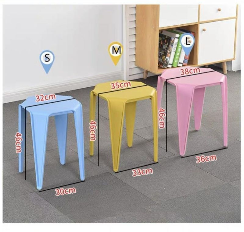 Chair Home Furniture Leisure Square Color Thicken Stackable Plastic Stool