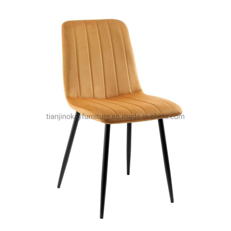 Dining Chair Modern Luxury Nordic Stainless Steel Wooden Fabric Velvet Leather Dining Room