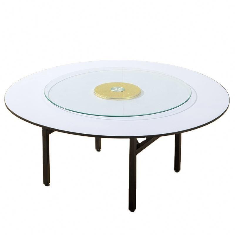 Hot Sales White Folding Dining Table Big Round Banquet Table