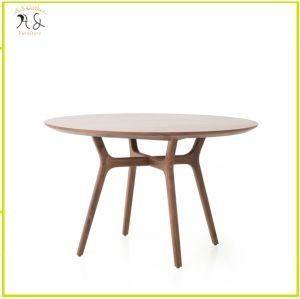Nordic Style Dining Room Wooden Round Dining Table with 6 Chairs