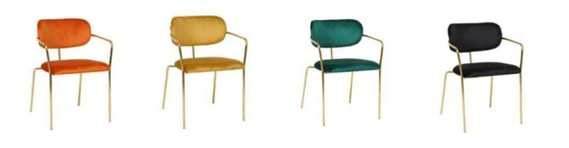 Upholstered Modern Velvet Fabric Seat Dining Room Chair for Home Use