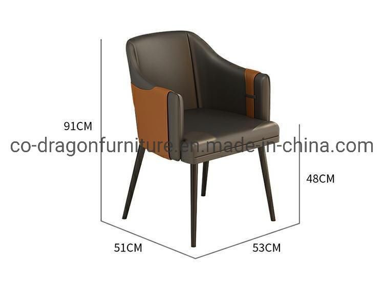 Modern Nordic Metal Frame Leather Dining Chair for Dining Furniture