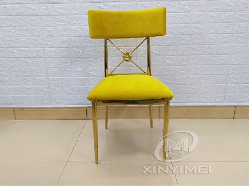 Special Design Comfortable Banquet Gold Stainless Steel Frame Wedding Chair