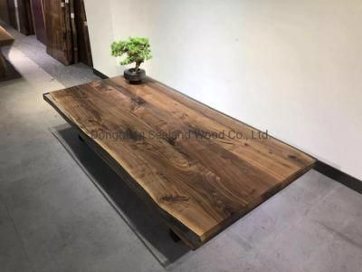 American Black Walnut &amp; Epoxy Resin Live Edge Multi-Plank Table Top