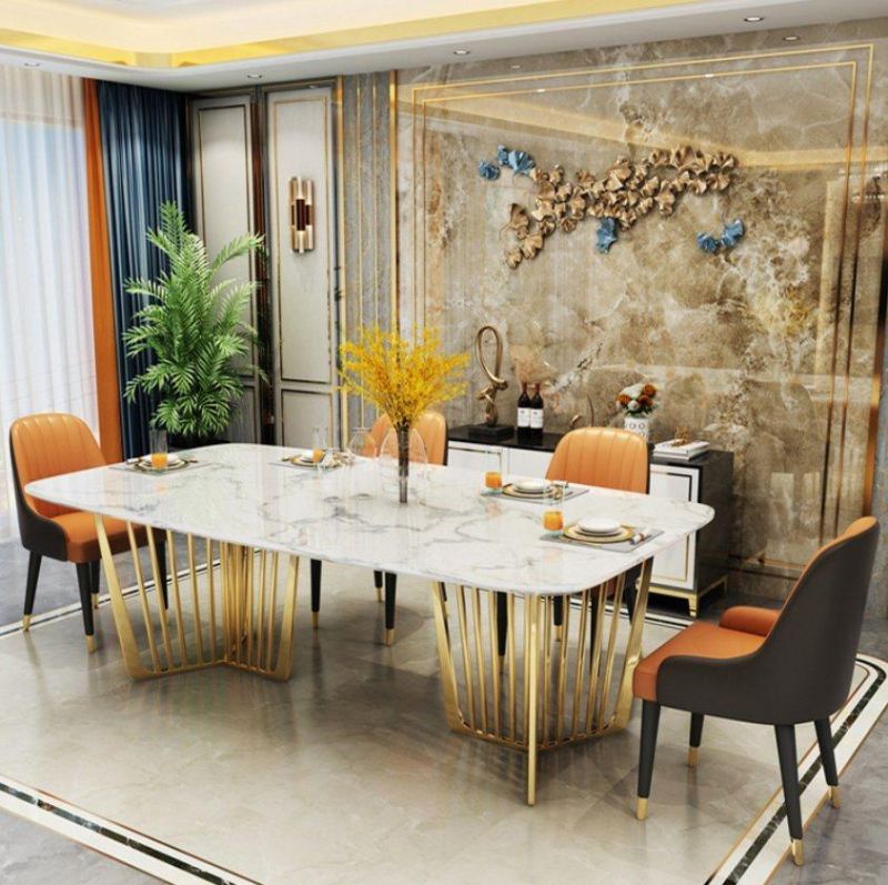 Factory Direct Price Dininig Room Furniture Stone Top Dining Table