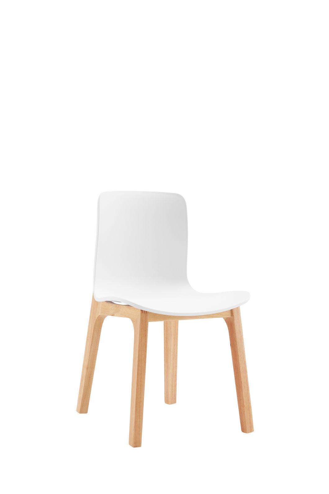 Modern Dinner Restaurant Cafe Hotel Furniture Wooden Legs PP Plastic Dining Chairs