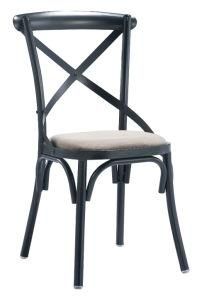 X Outdoor White Wood Metal Dining Cross Back Chair