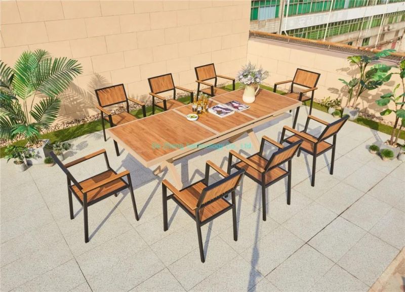 Modern Restaruant Pedestal Chair Popular Selling Polywood Aluminium Bistro Set White Square Outdoor Table Garden Dining Set