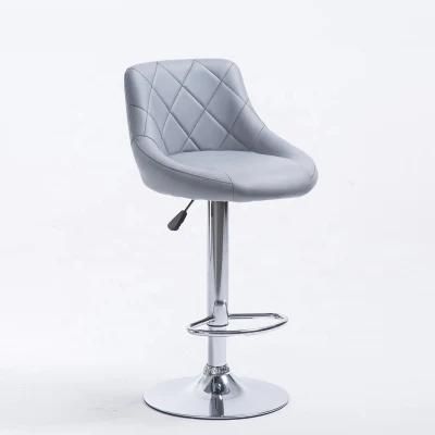 Modern Adjustable Swivel Height Outdoor Velvet Gold Leather Metal High Counter Shop Chair Bar Stools for Kitchen