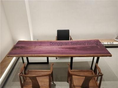 Live Edge Purple Heart Wooden Slab / Table Top with Wax Oil