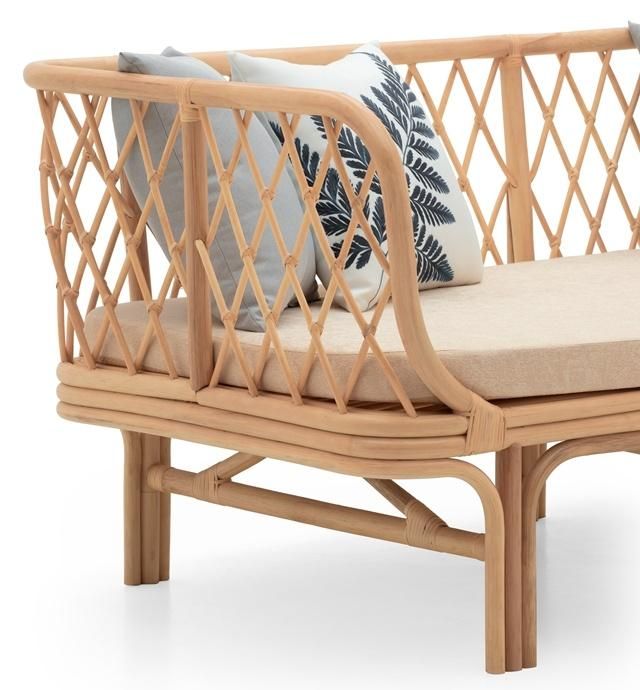 Real Rattan Sofa Nordic Modern Hotel Furniture Wide Frame Natural Rattan Living Room Counch Sofa