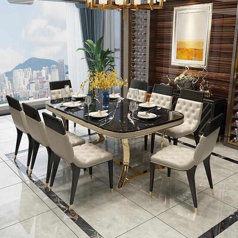 European Style Dining Room Table Stainless Steel Dining Table Furniture