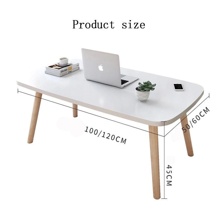 Rectangular White Coffee Table Painted Blister Top Rounded Corner Safe Bedroom Sitting Room Study Table