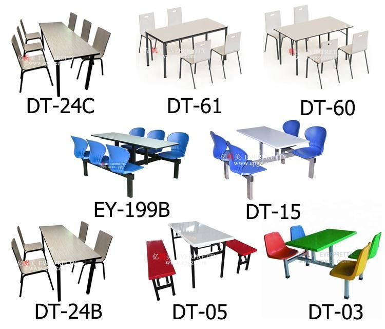 Folding Dining Table and Stool for Canteen or Restaurant