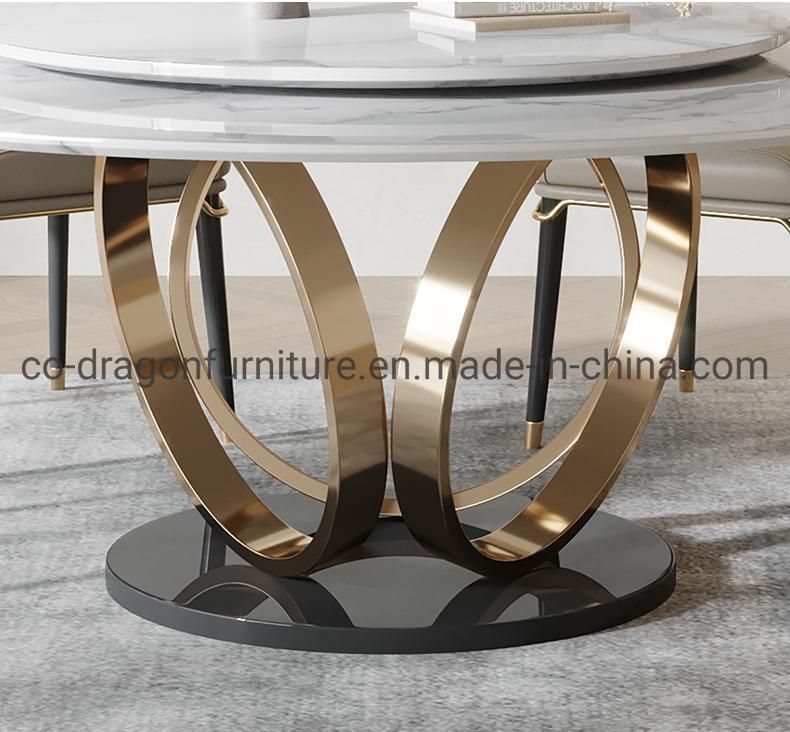 Modern Luxury Gold Stainless Steel Dining Table for Dining Furniture