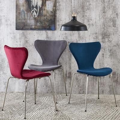 Luxury Modern Armchair Restaurant Sets Flannel Dining Chairs