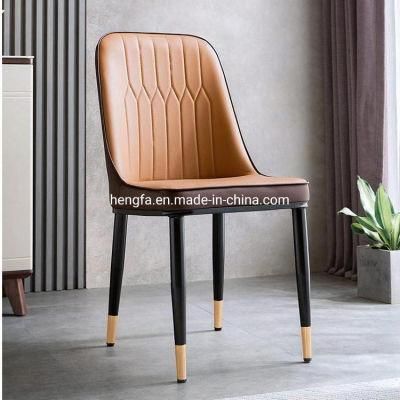 Outdoor Modern Restaurant Home Dinner Furmiture Metal PU Leather Dining Chairs