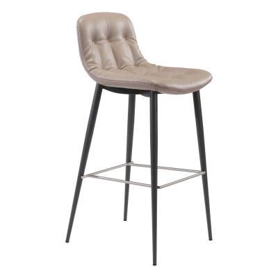 Hotel High Back Kitchen Minimalist PU Leather Counter Stool Bar Chair with Footrest