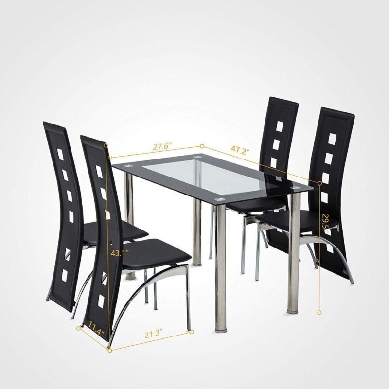 Factory Modern Restaurant Customized Fashion Modern Home Furniture Disassembly Dining Room Sets One Table 4 Seater