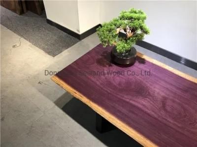 Purple Heart Live Edge 1-Piece Slab for Dining Table Top