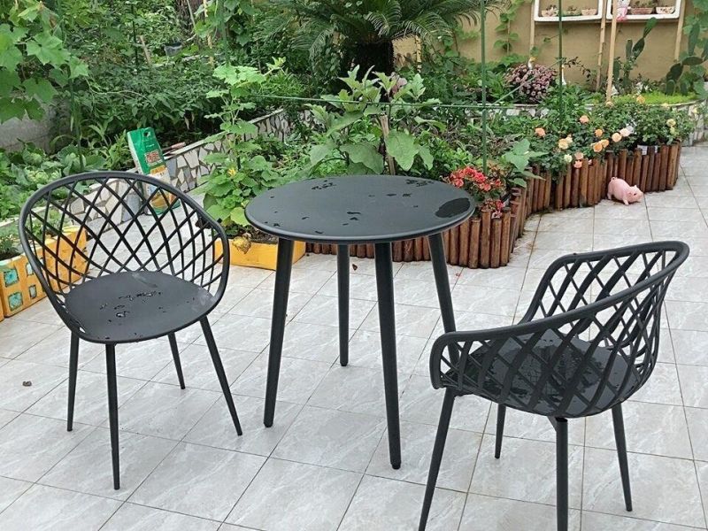 Customized Colorful Simple Stackable Outdoor Furniture Garden Chair Plastic Chair with Metal Legs