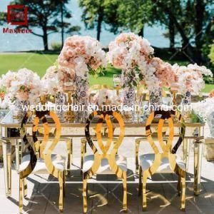Event Banquet Wedding Party Stainless Steel Frame Dining Chair
