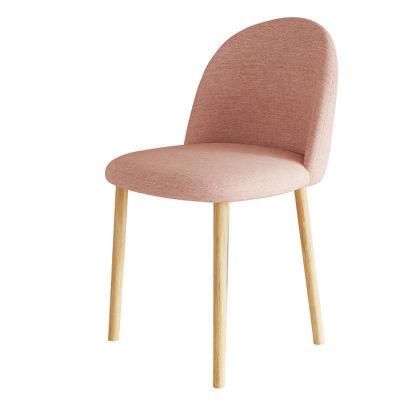 Nordic Lounge Chair Living Room Furniture Set Iron Transfer Legs House Furniture Luxury Pink High Back Soft Dining Room Chair