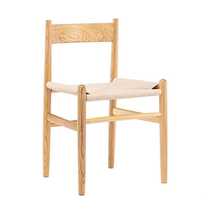 Nordic Woven Rope Braiding Modern Simple Art Solid Wood Restaurant Hotel Leisure Chair