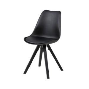 Fashionable Upholstered Wooden Legs Black Lacquer Legs Dining Room Outdoor Dining Chair