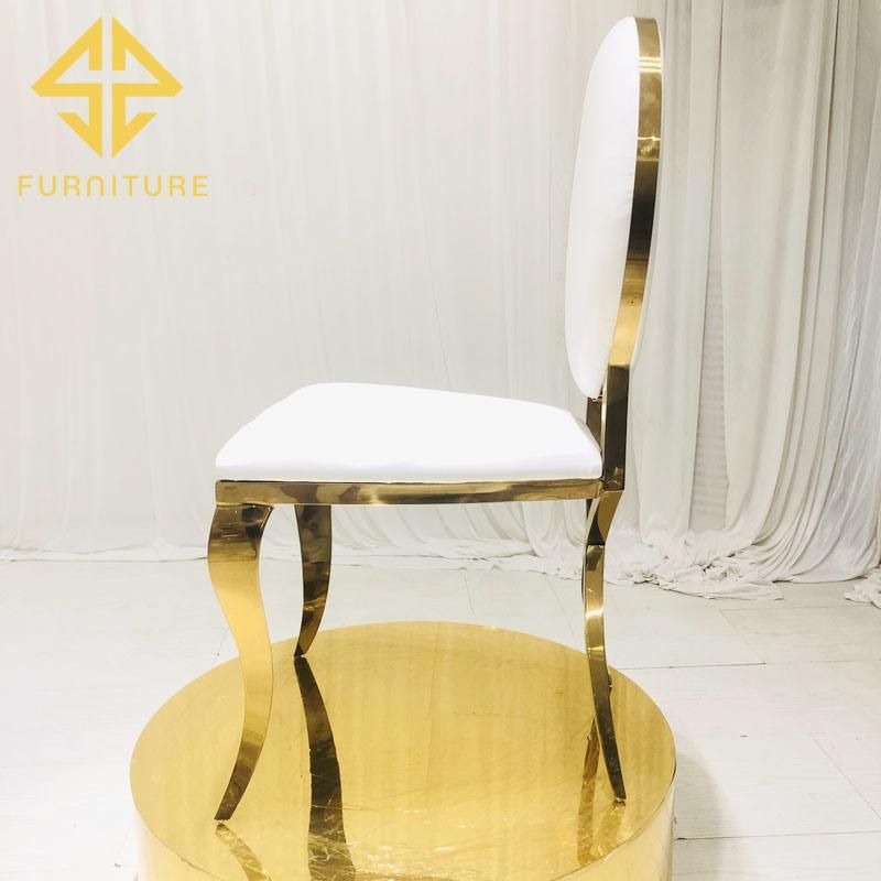 Modern Use Royal Upholstered Wedding Stacking Gold Dining Chair