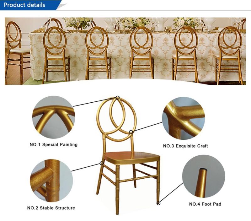 Wholesale Iron Flower Circle Back Gold Chiavari Chair