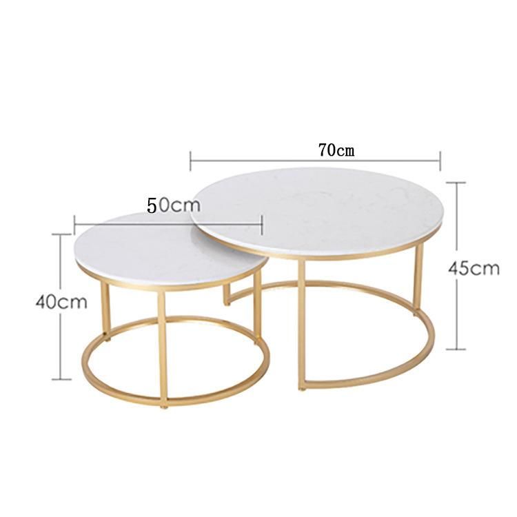 Circular Gold Coffee Table Simple Creative Designer Home Hotel Nordic Marble Dining Table