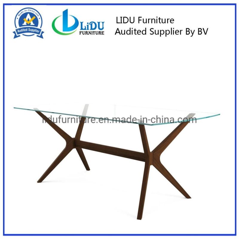 Natural Color Dining Room Furniture Rectangular 8 Seaters Solid Oak Modern Wooden Dining Table