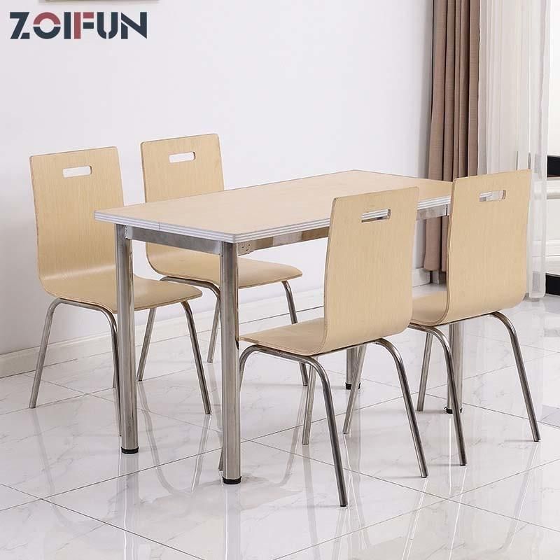 Catering Mall School Canteen Fast Food Furniture Metal Canteen Table & Chair Set